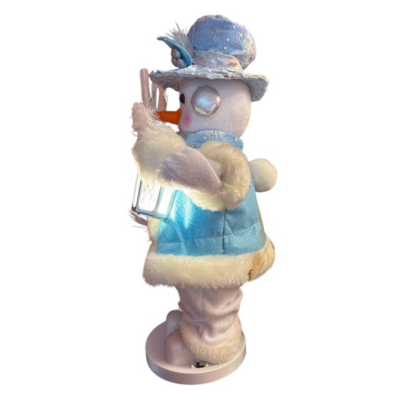 Animated Snowman Figurine With LED Lantern & Broom - Picture 3 of 4